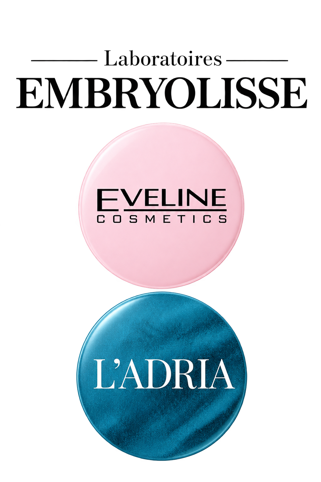 Logotipi partnera edukacije: PAESE, Eveline Cosmetics i L'ADRIA